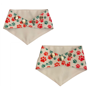 Bandanas Navideñas Huellitas con Broche