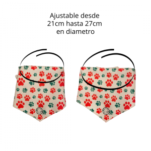 Bandanas Navideñas Huellitas con Broche